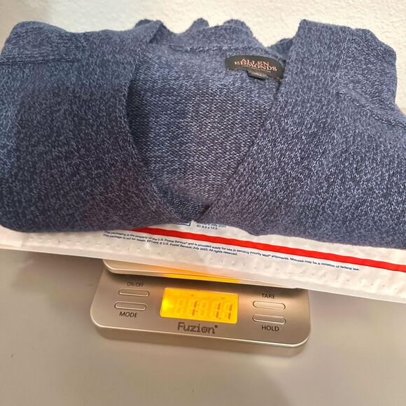 Allen Edmonds Cardigan Men Size Large Navy Blue Button-Up Long Sleeve Knit - Picture 11 of 11